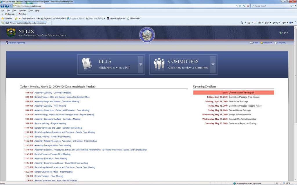 Welcome to the. This is an additional tool on the Legislative website that will assist in viewing content of bills and committee meeting information.