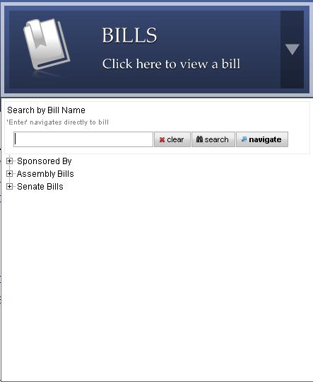 For All Users The main screen contains four sections: Bills Committees Today