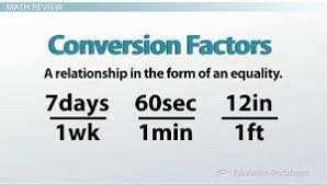 Thursday, September 13, 2018 Conversion Factor A number used to