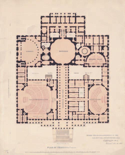PLATE 145 COMPETITIVE PLAN OF T. U. WALTER FOR CAPITOL EXTENSION 1850.