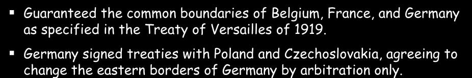 Germany signed treaties with Poland and