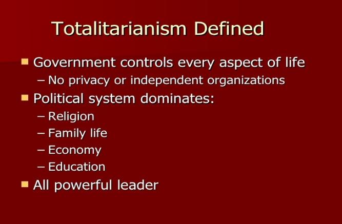 6. Authoritarian- few, if any, political freedoms a. Dictatorships- power is in the hands of person b. Totalitarian- the has total control c.