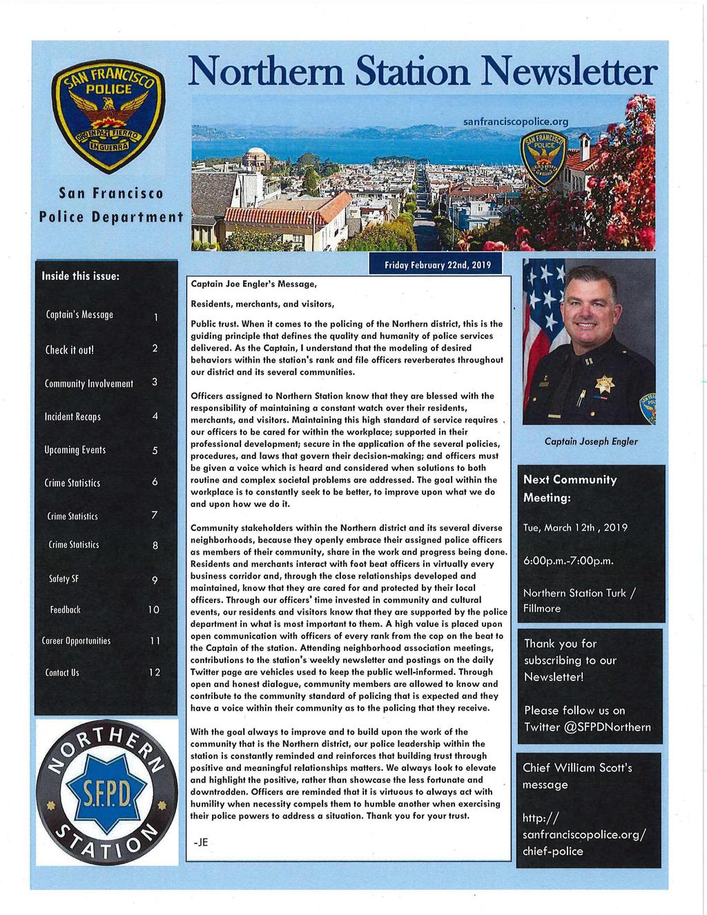 Northern Station Newsletter sa nfranciscopolice.