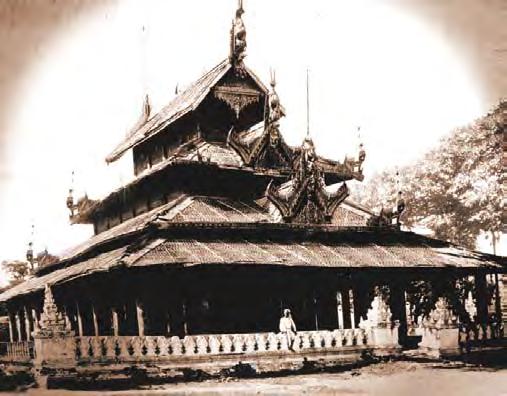 The three buildings are the Pahtan-haw Shwe Thein high ordination hall, the Thudhamma Zayats and Pitakat Taik Taw, the Buddhist scripture library.