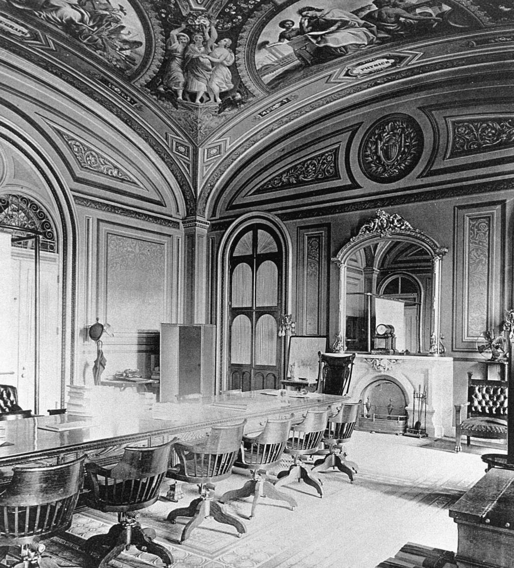 Room S 211, Senate Committee on the District of Columbia, ca. 1900 in Washington had become haphazard, McMillan persuaded his colleagues to establish the Senate Park Commission in 1901.