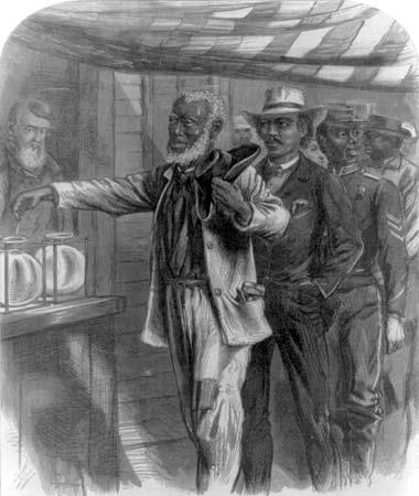 kept from voting because of race, color, or previous condition of servitude -Some southern governments refused to enforce the Fourteenth Amendment -Some white southerners used