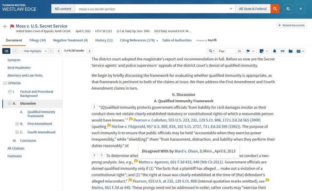 Inline KeyCite Available for cases, briefs, secondary sources, and trial court orders, click Show KeyCite Flags to populate a document with inline KeyCite flags.