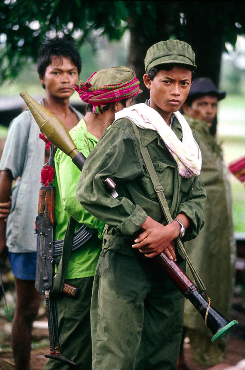 Khmer Rouge soldiers in a zone controlled by the Khmer Rouge.