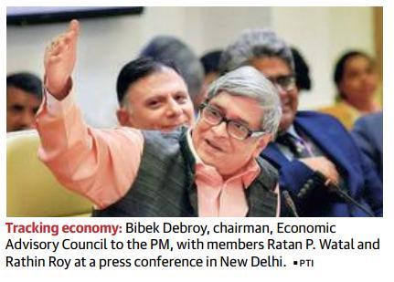 Page-1- PM s advisory council acknowledges slowdown Chairman Bibek Debroy, however, declines to share reasons Accelerating growth and employment over the next six months would be the top priority of