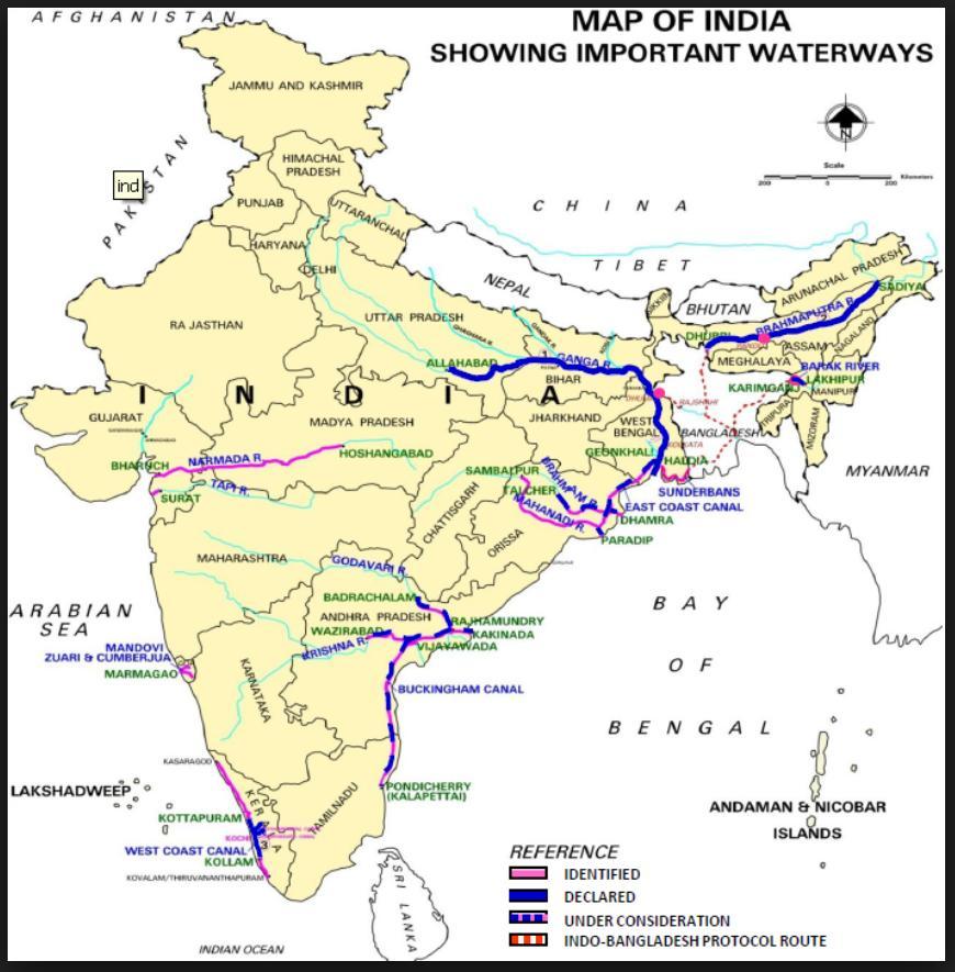 Last Day- Q s- Answers National waterways NW 1 GANGA ( haldia to allahabad) NW 2 BRAHMAPUTRA( dhubri to sadiya) NW 3 WEST COAST CANAL( kollam to kottapuram) NW 4 GODAVARI