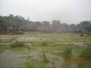 On July 20 th 2011, when the KNU [KNLA] were attacking the R--- [Tatmadaw] camp, before the Border Guard soldiers retreated they fired their weapons into R--- village and fired [mortars] so randomly