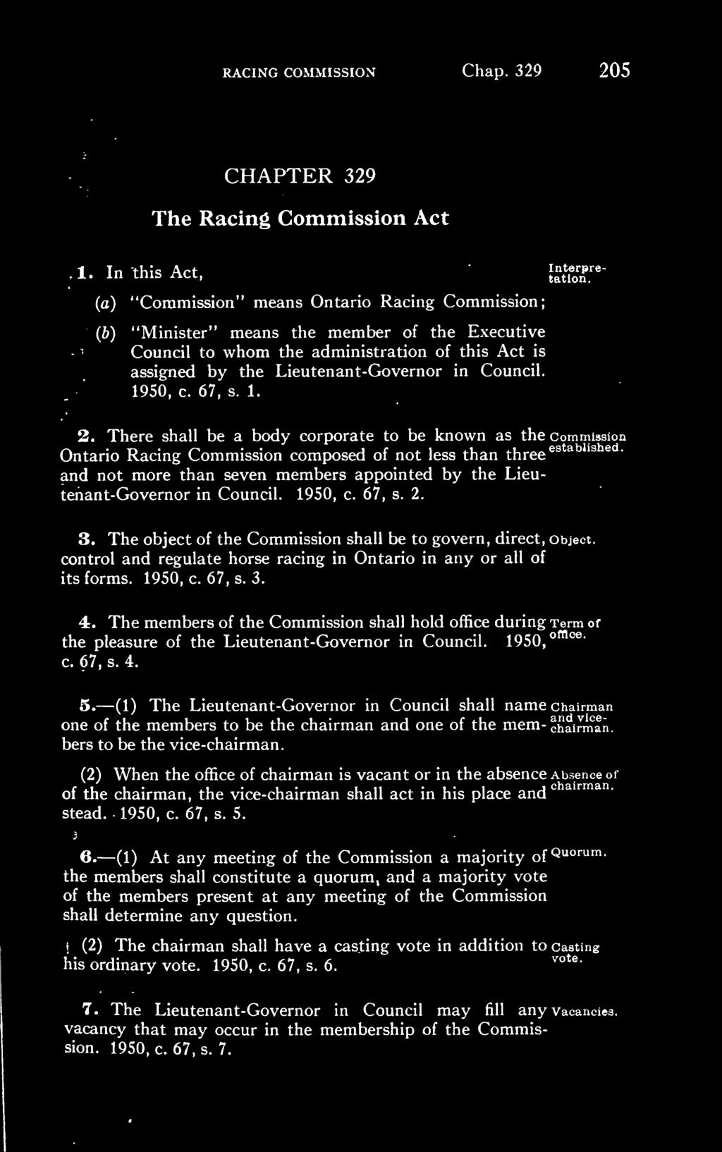 Council. 1950, c. 67, s. 1. 2.