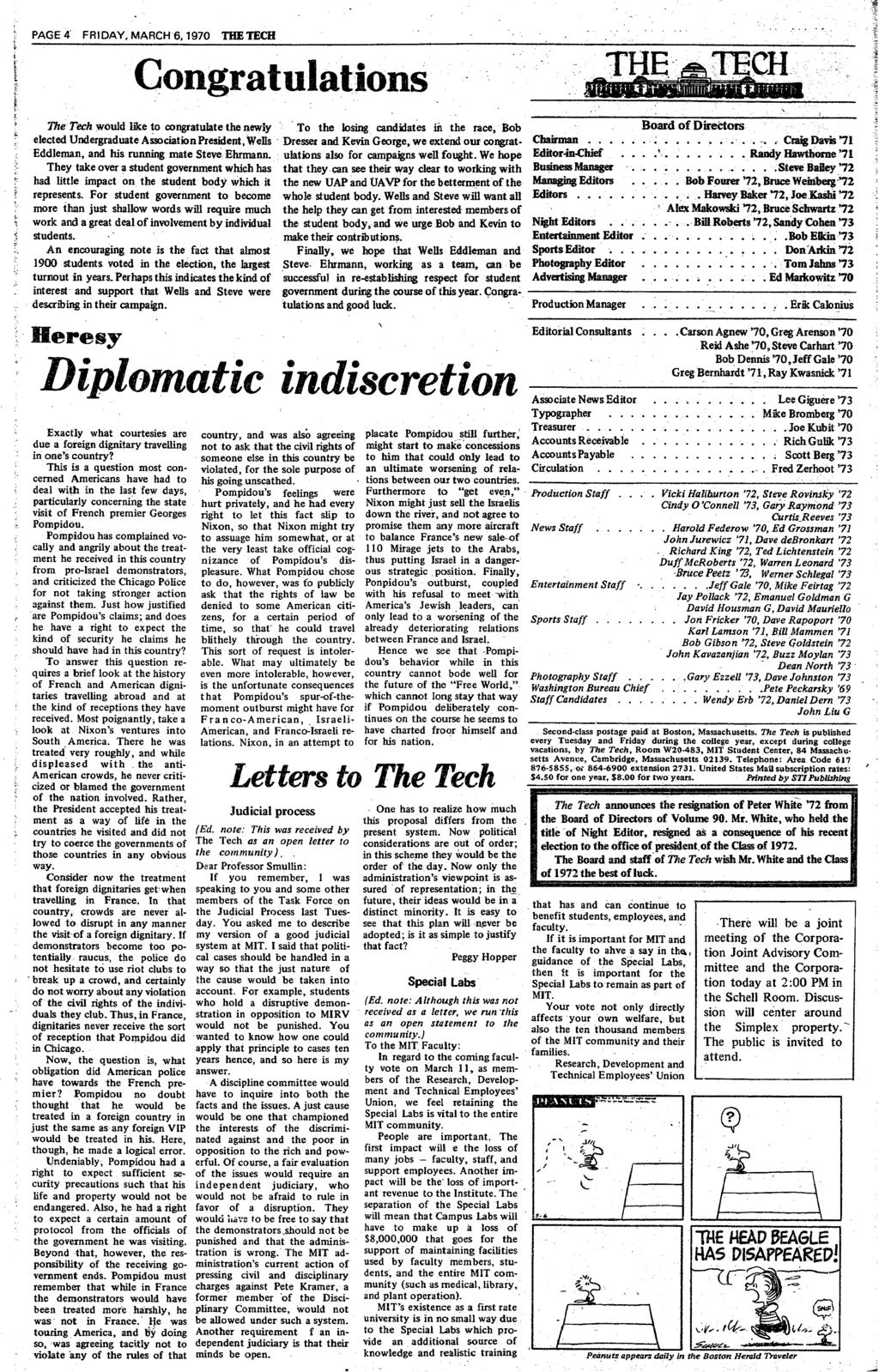 PAGE4 FRDAY, MARCH'6,1970 THE ' '.