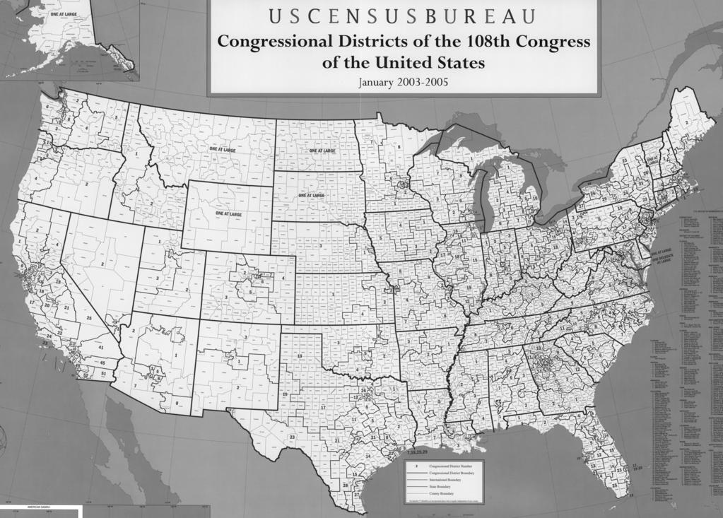 Using the Readers Student Reproducibles Name Representatives in Congress Courtesy of The Library of Congress Directions: This is a map of the congressional districts of the 108th Congress of the