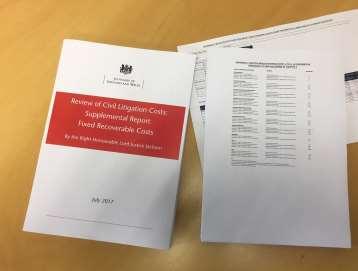 Lord Justice Jackson s Supplemental Report into Civil Litigation Costs After many months of work, Lord Justice Jackson s report on fixed costs is now available.