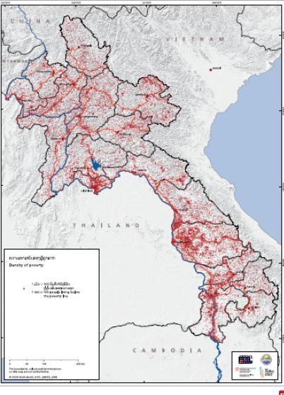 Issue 1: Poverty density, Lao PDR Each red dot