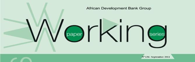 POTENTIAL AREAS OF LINKAGE BETWEEN AfDB & AFEA Working Paper Series (WPS) The Working Paper Series (WPS) report preliminary findings of