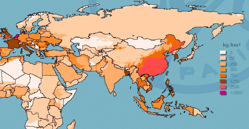 Poultry Density Source: FAO, AGA Livestock Atlas Series 11-Year Year-Old Children s s Fitness Japan 9.4 9.