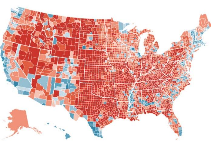 2016: 3 of 3,141 Counties Elected Trump