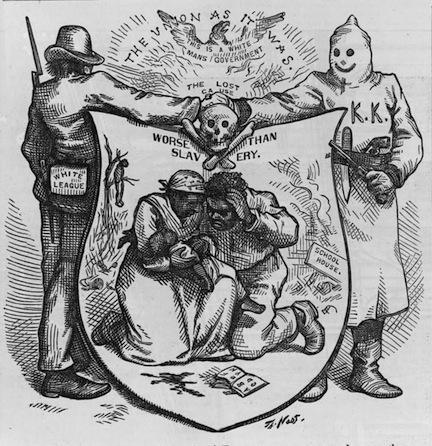 Secret Societies: Ku Klux Klan/White League terrorized former slaves. C.