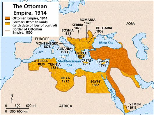 How did anti-imperialism affect the Ottoman Empire s territories?