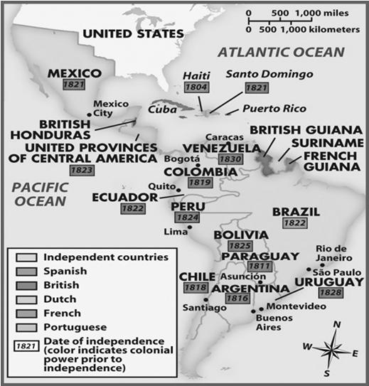 North/South America Latin and South American Independence Geography allowed Monroe