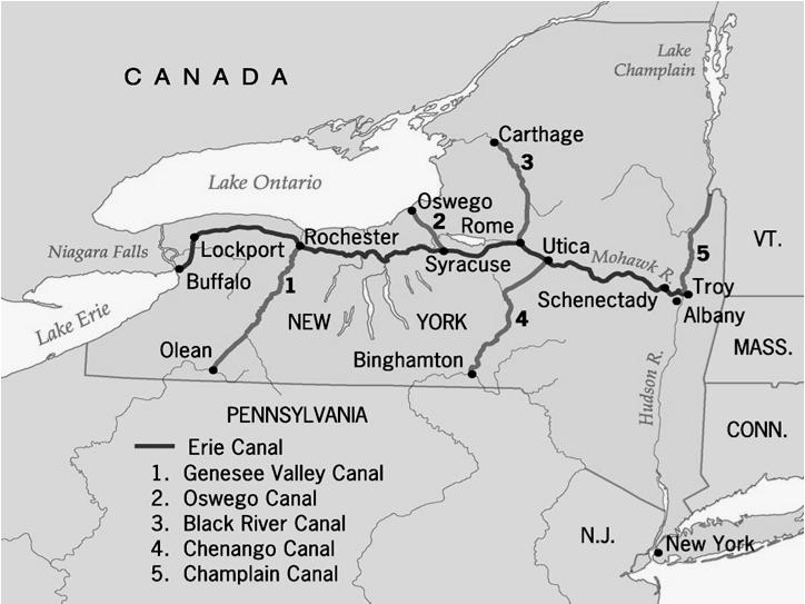 Erie Canal 363 Miles long; 4 feet deep