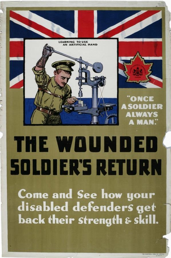 17 Eustis Copper and Pyrite Mine, Eustis, QC- 1918 18 Poster promoting rehabilitation of wounded soldiers - 1918 19 To