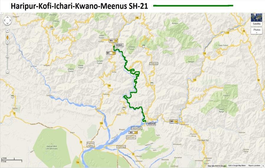 C. Haripur - Ichari-Kwanu-Meenus Motor Road (C-38 and 90) (Note: Arial map of Nain bag-ghudakhuri-andi Motor Road is not available) D. Objective of the Project 8.