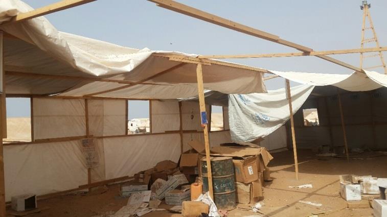 Shelter and NFIs As of 16th June, 325 tents, four hangars (one under revision after damages caused by sandstorms) and 59 latrines are in place at Markazi camp.