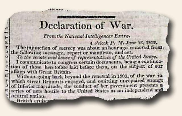 CONGRESS DECLARES WAR - Britain continued to impress American people -