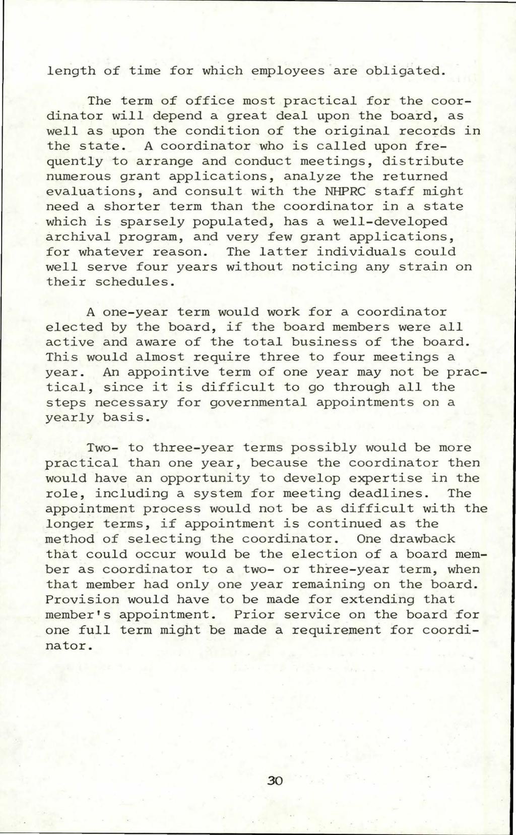 Georgia Archive, Vol. 9 [1981], No. 1, Art. 5 length of time for which employees are obligated.