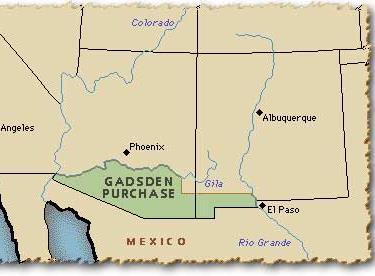 In 1853, Mexico accepted $10 million dollars for what became known as the Gadsden Purchase.