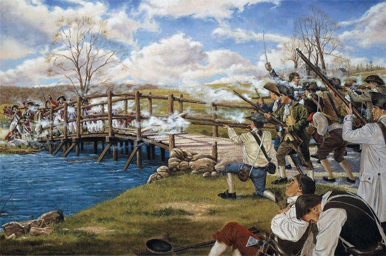 Massachusetts to be in a state of rebellion 1775: British soldiers & American