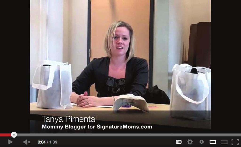 TANYA PIMENTAL won a contest in 2011 held by Signature Healthcare to find bloggers for its new mommy blog, Signaturemoms.com.
