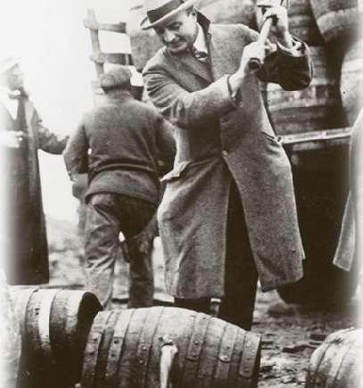 What was prohibition? The ban on the sale, manufacture, and distribution of alcohol.