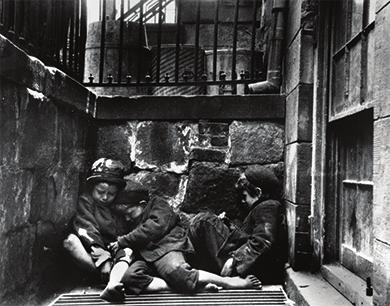 OpenStax-CNX module: m50126 3 Figure 2: Jacob Riis's images of New York City slums in the late nineteenth century, such as this 1890 photograph of children sleeping in Mulberry Street, exposed