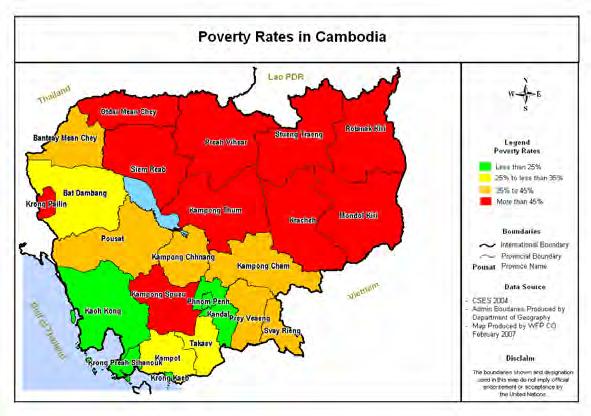 1.2.2 Poverty Trends by Region and by Province Poverty indicators by province are available in 2004 due to the large sample size of CSES (2004) which can be disaggregated by provincial level 8.