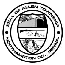 Allen Township Board of Supervisors Meeting Minutes March 12, 2019 7:00 P.M. A General Meeting of the Allen Township Board of Supervisors, was held on Tuesday, March 12, 2019, at 7:00 P.M. at the Allen Township Municipal Building, 4714 Indian Trail Road, Northampton, PA 18067.