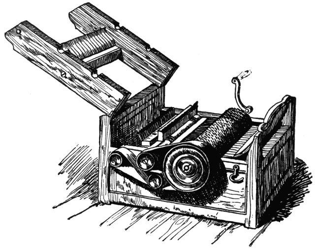 The Textile Industry Cotton Gin : separated cotton fibers from the seed - invented by Eli Whitney in 1793 - increased the amount