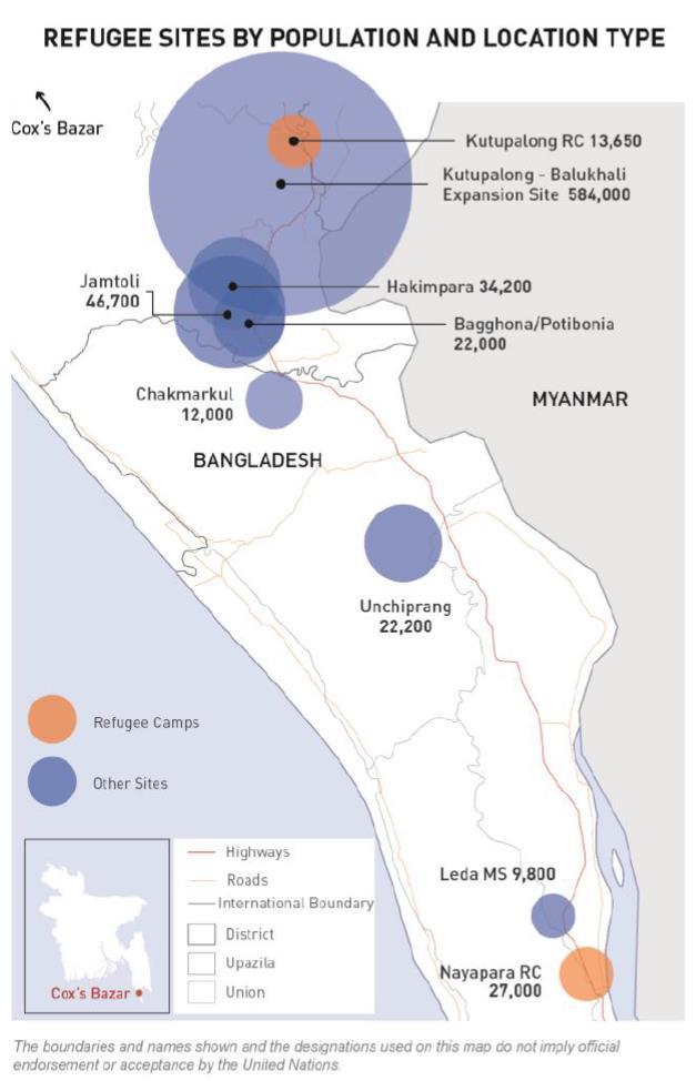 1.1.2 Situation after the 25 August 2017 Influx A new wave of violence erupted in Myanmar in August 2017 and led to massive displacement of the Rohingya to neighbouring countries.