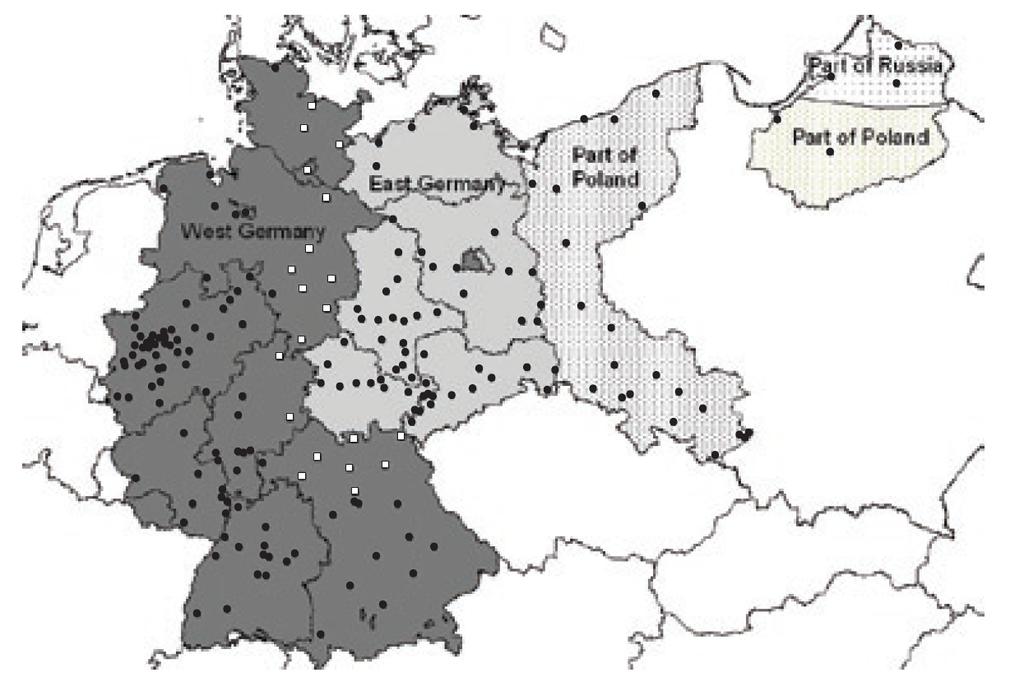 German Division Treatment: 20 West German cities within 75 km of East German border Control: 99 other West German