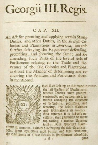 Stamp Act (1765) Tax on official
