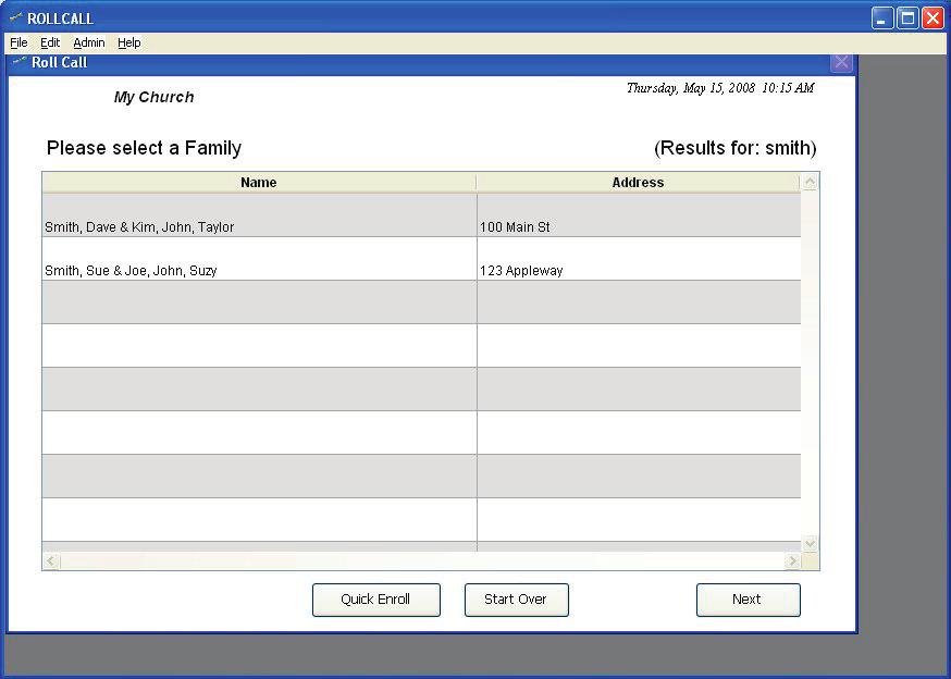 the group/class you wish to check them into and click CONFIRM. Once you press confirm, attendance is recorded and labels are printed as appropriate.
