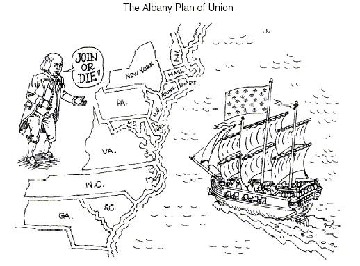 A. The colonies are no match for the British Navy B. In order to win the war, the colonies must fight together. C. The colonies are much better off to fight as individual states. D.