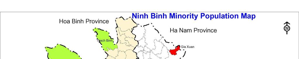 Table 10 A1.3 Communes with significant Ethnic Minority Population, Nho Quan District, Ninh Binh Province Commune 1 Area (km 2 ) Population Kinh Minorities Thach Binh 26.