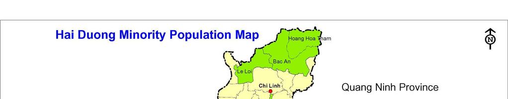 As can be seen from the above map, communes with significant ethnic minority populations are located in the western parts of the Province bordering Hoa Binh and Thanh Hoa provinces.