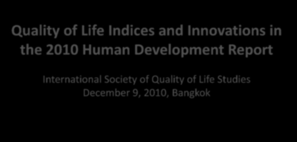 in the 2010 Human Development Report International