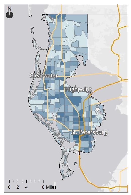 An Equity Profile of Pinellas County 48 Connectedness Can all renters maintain stable housing? There are evictions in nearly every neighborhood in Pinellas County.