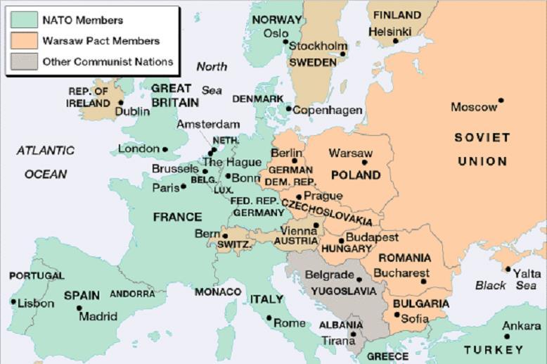 North Atlantic Treaty Organization (NATO) mutual defense pact between 10 European nations, Canada, and the U.S.